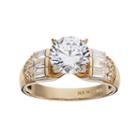 Cubic Zirconia 10k Gold Ring, Women's, Size: 10, White