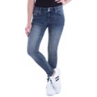 Juniors' Amethyst Double Button Skinny Jeans, Teens, Size: 9, Dark Blue