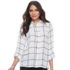 Women's Apt. 9&reg; Convertible Button Tab Blouse, Size: Medium, Natural