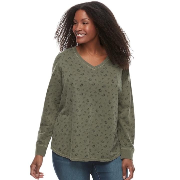 Plus Size Sonoma Goods For Life&trade; Sweatshirt, Women's, Size: 3xl, Dark Green