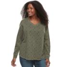 Plus Size Sonoma Goods For Life&trade; Sweatshirt, Women's, Size: 3xl, Dark Green