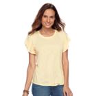 Petite Sonoma Goods For Life&trade; Flutter Sleeve Tee, Women's, Size: M Petite, Med Yellow