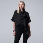Women's Simply Vera Vera Wang Draped Wrap Cardigan, Size: Medium, Dark Grey