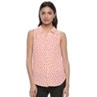 Women's Elle&trade; Scallop Chiffon Blouse, Size: Xxl, Pink