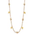 Yellow Beaded Pineapple Long Station Necklace, Women's