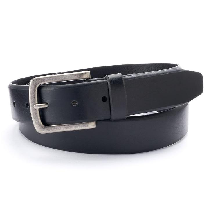 Croft & Barrow Bevel-edge Casual Belt - Men, Size: 42, Black