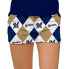 Women's Loudmouth Milwaukee Brewers Argyle Shorts, Size: 10, White