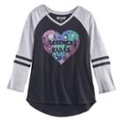 Girls 7-16 & Plus Size Mudd&reg; 3/4-sleeve High-low Hem Graphic Tee, Size: 10, Black
