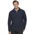 Big & Tall Croft & Barrow&reg; Classic-fit Stretch Fleece Easy-care Quarter-zip Polo, Men's, Size: L Tall, Blue