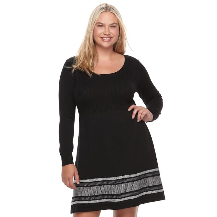Juniors' Plus Size Cloud Chaser Ribbed Sweater Dress, Teens, Size: 3xl, Oxford