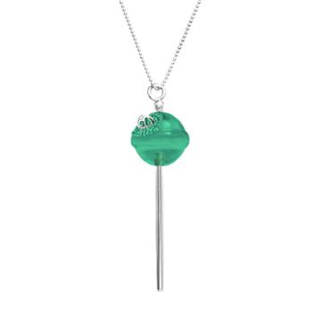 Amore By Simone I. Smith A Sweet Touch Of Hope Platinum Over Silver Crystal Lollipop Pendant, Women's, Size: 26, Green