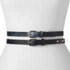 Mudd&reg; 2-for-1 Star Studded Skinny Belt Set, Women's, Size: Small, Blue