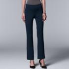 Women's Simply Vera Vera Wang Everyday Luxury Pull-on Ponte Bootcut Pants, Size: Large, Blue (navy)