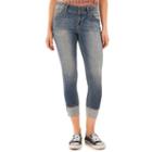 Juniors' Wallflower Luscious Curvy Cuffed Crop Skinny Jeans, Teens, Size: 9, Yellow Oth