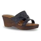 Tuscany By Easy Street Rachele Women's Wedge Sandals, Size: Medium (7.5), Black