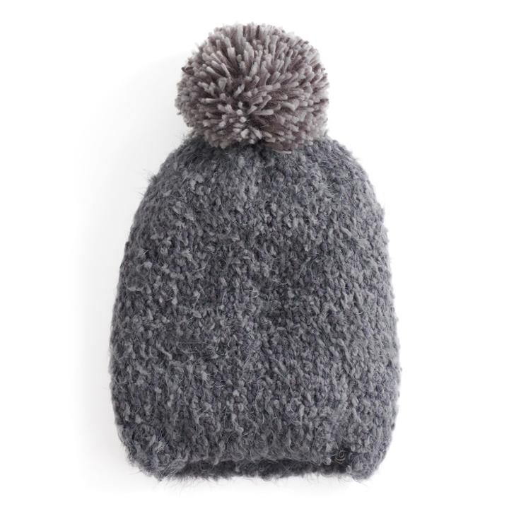 Women's Cuddl Duds Knit Pom Pom Beanie, Grey Other