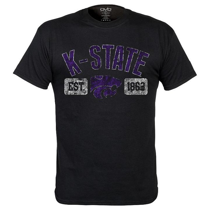 Men's Kansas State Wildcats Victory Hand Tee, Size: Large, Black