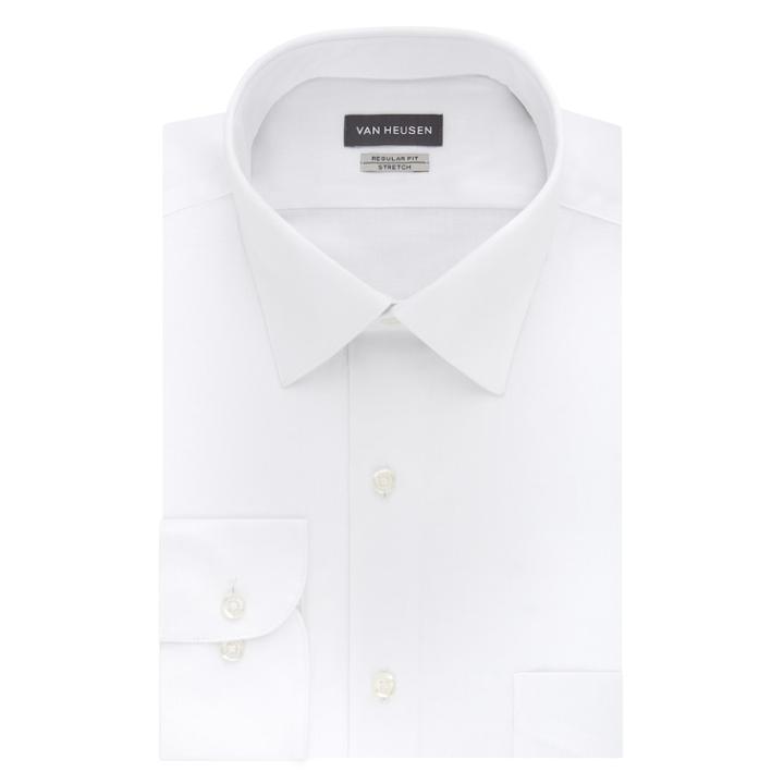 Men's Van Heusen Regular-fit Stretch Sateen Dress Shirt, Size: 17.5-32/33, White