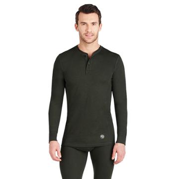 Men's Climatesmart Heavyweight Performance Base Layer Henley, Size: Small, Green
