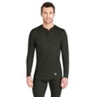 Men's Climatesmart Heavyweight Performance Base Layer Henley, Size: Small, Green