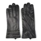 Women's Journee Collection Studded Leather Gloves, Size: Medium, Black