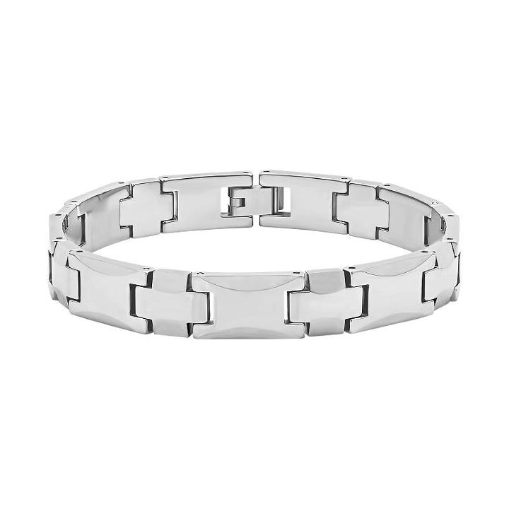 Men's Tungsten Carbide Bracelet, Size: 8.5, Silver