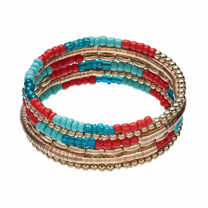 Beaded Coil Bracelet, Women's, Multicolor