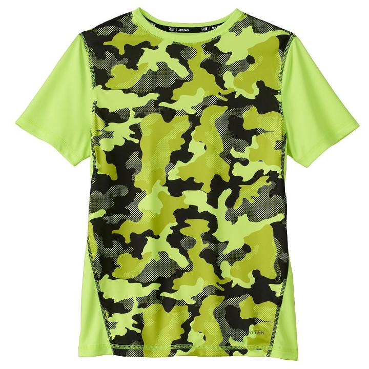 Boys 8-20 Tek Gear&reg; Camouflage Sports Tee, Boy's, Size: L(14/16), Brt Yellow