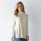 Women's Sonoma Goods For Life&trade; Mockneck Sweater, Size: Xxl, Beig/green (beig/khaki)