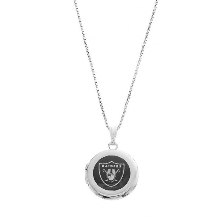 Oakland Raiders Sterling Silver Locket, Women's, Size: 18, Grey
