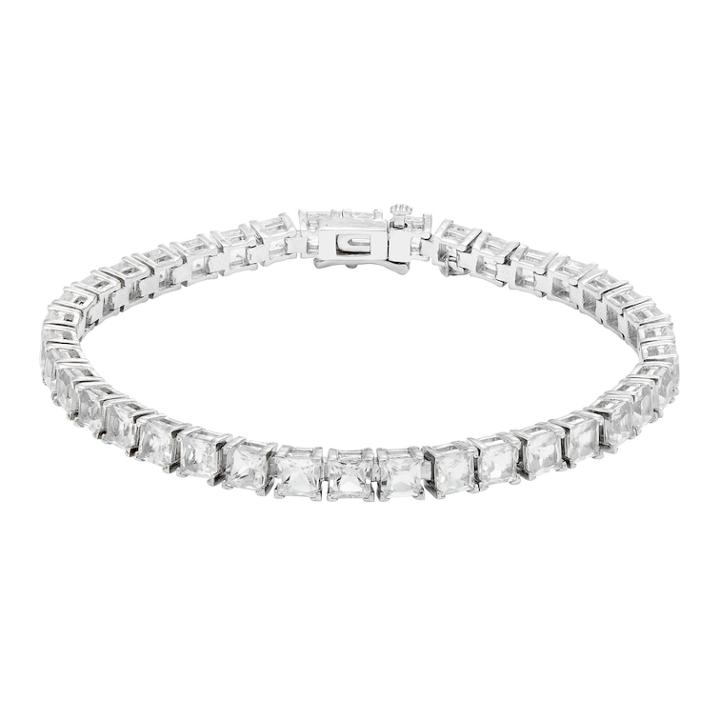Sterling Silver Lab-created White Sapphire Tennis Bracelet, Women's, Size: 7.5