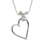 Wishes & Dreams By Leeza Gibbons Diamond Accent Sterling Silver & 10k Gold Heart & Star Pendant, Women's, White