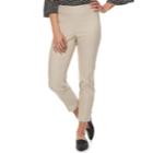 Women's Elle&trade; Pull-on Ankle Dress Pants, Size: Xxl, Beig/green (beig/khaki)