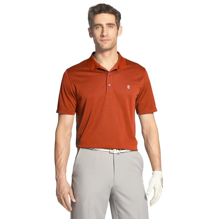 Men's Izod Swingflex Champion Classic-fit Grid Performance Golf Polo, Size: Medium, Light Red