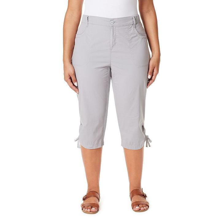 Plus Size Gloria Vanderbilt Lillie Twill Skimmer Capris, Women's, Size: 16 W, Silver