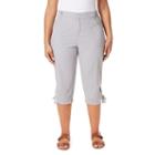 Plus Size Gloria Vanderbilt Lillie Twill Skimmer Capris, Women's, Size: 16 W, Silver
