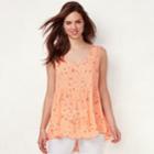 Women's Lc Lauren Conrad Lace-trim Babydoll Tank, Size: Medium, Light Pink