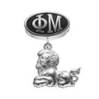 Phi Mu, Logoart Sterling Silver Sorority Symbol Charm, Women's, Grey