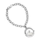 Blue La Rue Crystal Stainless Steel 1-in. Round Live Love Smile Charm Locket Chain Bracelet - Made With Swarovski Crystals, Women's, Silver