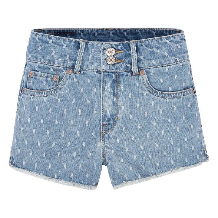 Girls 7-16 Levi's High Rise Novelty Shorty Jean Shorts, Girl's, Size: 7, Light Blue