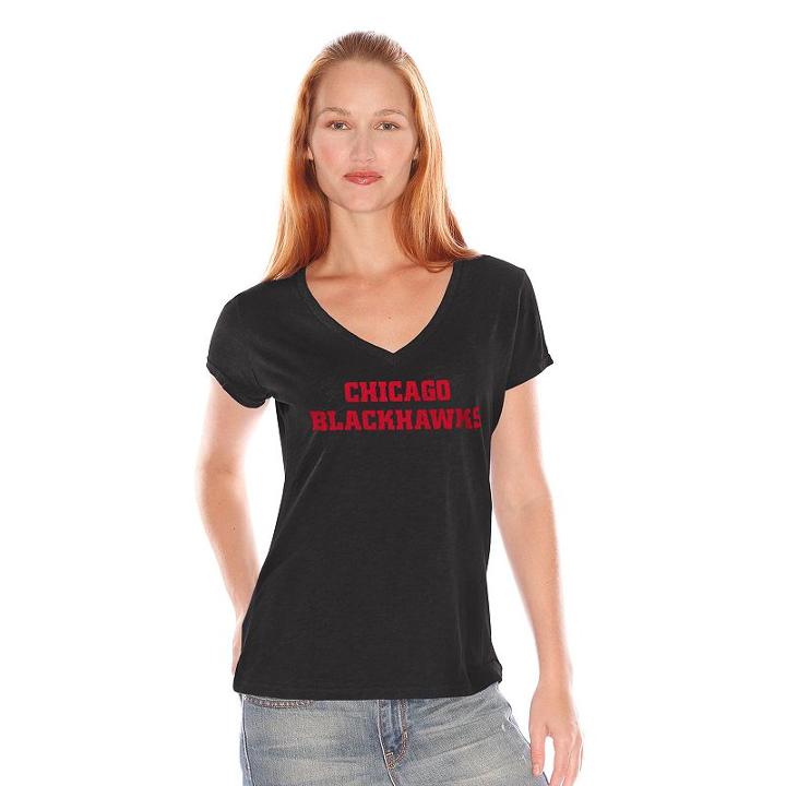 Women's Chicago Blackhawks Fair Catch Tee, Size: Xl, Black