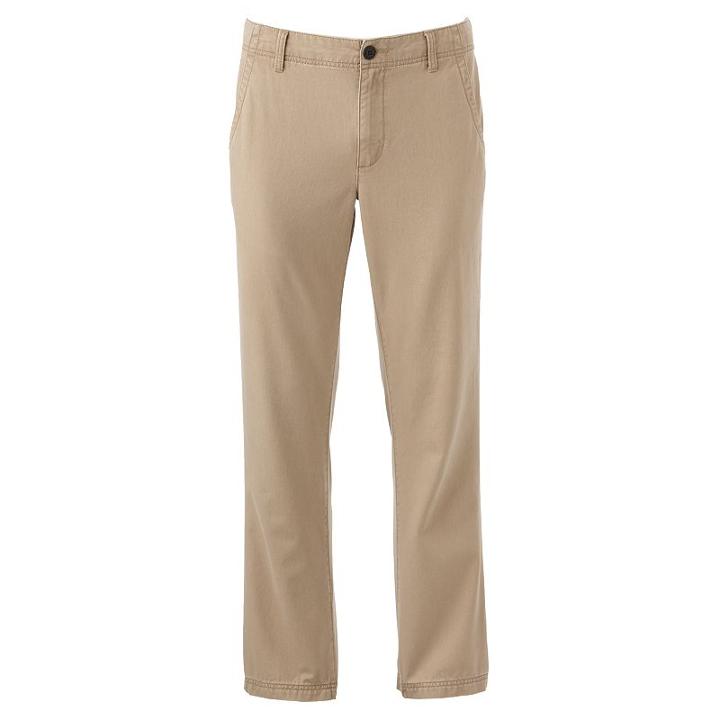 Men's Urban Pipeline&reg; Relaxed Straight Twill Pants, Size: 34x32, Med Beige