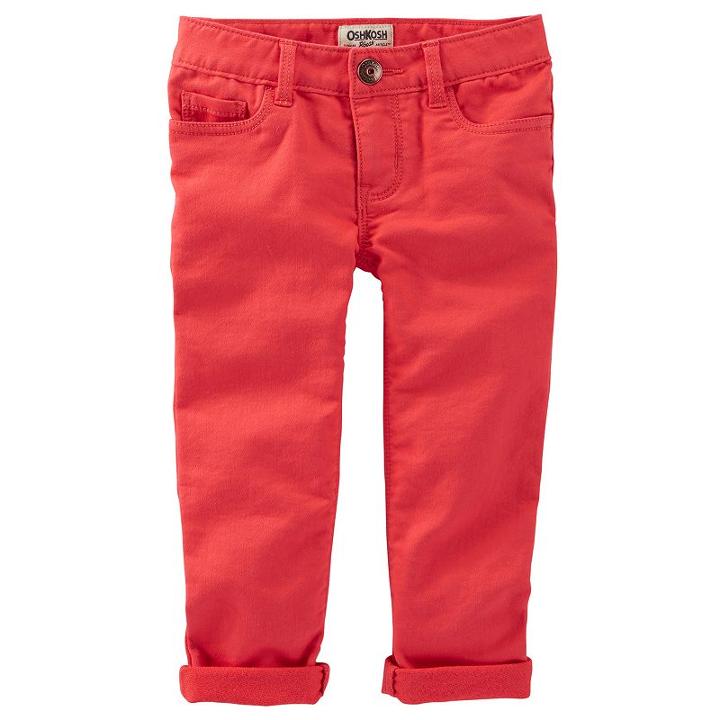 Girls 4-8 Oshkosh B'gosh&reg; Stretchy Knit Twill Pants, Size: 6, Orange