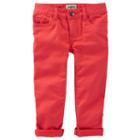 Girls 4-8 Oshkosh B'gosh&reg; Stretchy Knit Twill Pants, Size: 6, Orange
