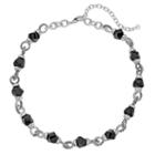 Napier Black Beaded Circle Link Station Necklace, Women's