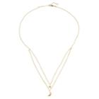 14k Gold Double Strand Star & Moon Necklace, Women's, Yellow