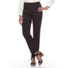 Petite Napa Valley Slimming Solution Straight-leg Dress Pants, Women's, Size: 6 Petite, Brown