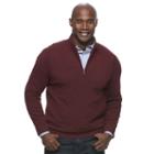 Big & Tall Croft & Barrow&reg; True Comfort Classic-fit Stretch Quarter-zip Sweater, Men's, Size: 4xb, Dark Red