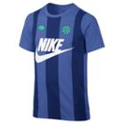 Boys 8-20 Nike Striped Dri-fit Logo Tee, Boy's, Size: Large, Blue Other