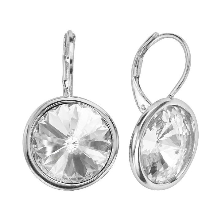 Illuminaire Crystal Silver-plated Drop Earrings - Made With Swarovski Crystals, Women's, White